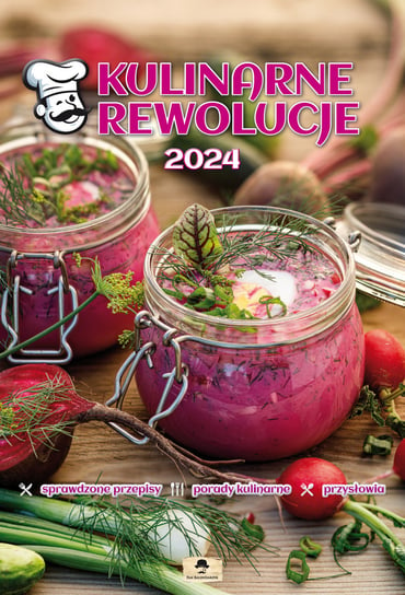 Kalendarz ścienny 2024 miesięczny A3 Pan Kalendarzyk Kulinarne Rewolucje Pan Kalendarzyk