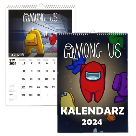 Kalendarz ścienny 2024 miesięczny A3 Propaganda Among Us Propaganda