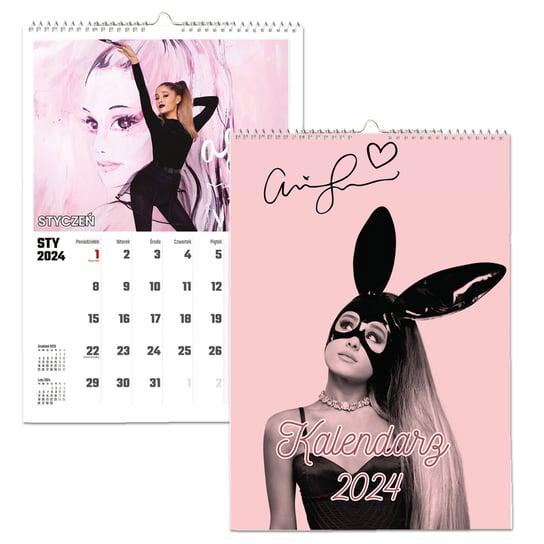 Kalendarz ścienny 2024 miesięczny A3 Propaganda Ariana Grande Propaganda