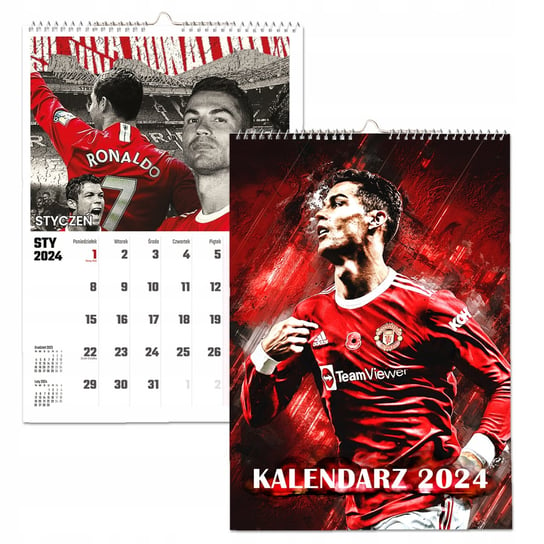 Kalendarz ścienny 2024 miesięczny A3 Propaganda Crystiano Ronaldo Cr7 Propaganda