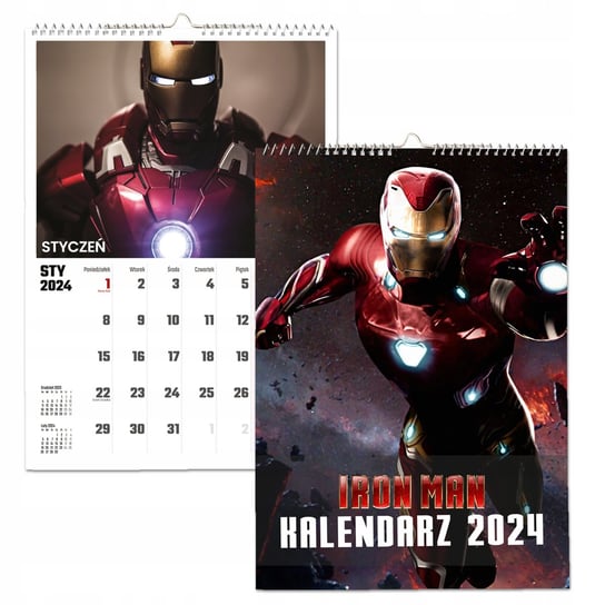 Kalendarz ścienny 2024 miesięczny A3 Propaganda Iron Man Propaganda