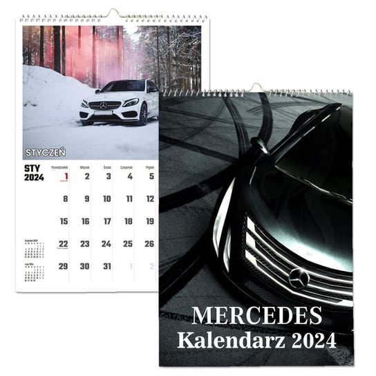 Kalendarz ścienny 2024 miesięczny A4 Propaganda Mercedes Propaganda