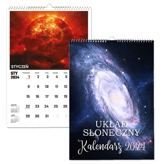 Kalendarz ścienny 2024 miesięczny A4 Propaganda Układ Słoneczny Propaganda
