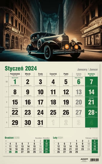 Kalendarz ścienny 2024 miesięczny Avanti EKO Avanti