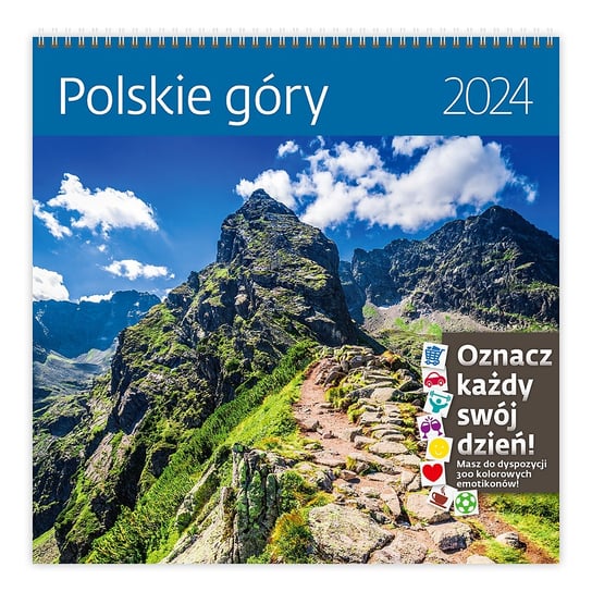 Kalendarz ścienny 2024 miesięczny Helma 365 Polskie Góry z Naklejkami Helma 365