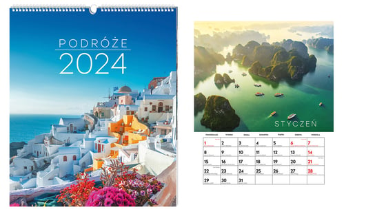 Kalendarz ścienny 2024 miesięczny Interdruk Podróże Interdruk