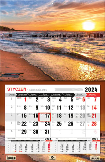 Kalendarz ścienny 2024 miesięczny Pan Kalendarzyk Bałtyk Pan Kalendarzyk