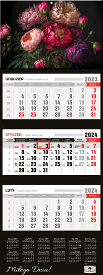 Kalendarz ścienny 2024 miesięczny Pan Kalendarzyk Bukiet Pan Kalendarzyk