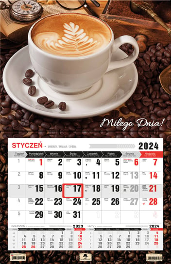Kalendarz ścienny 2024 miesięczny Pan Kalendarzyk Cappuccino Pan Kalendarzyk