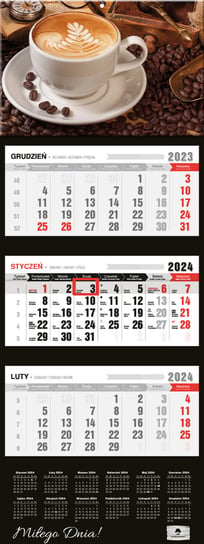 Kalendarz ścienny 2024 miesięczny Pan Kalendarzyk Cappucino Pan Kalendarzyk