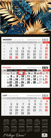 Kalendarz ścienny 2024 miesięczny Pan Kalendarzyk Glamour Blue Pan Kalendarzyk
