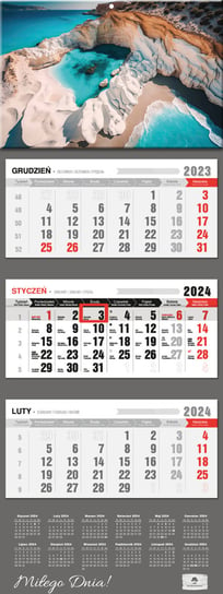 Kalendarz ścienny 2024 miesięczny Pan Kalendarzyk Klif Pan Kalendarzyk