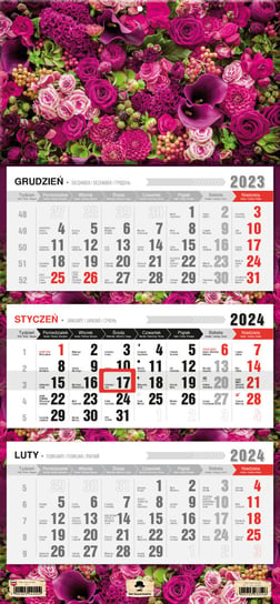 Kalendarz ścienny 2024 miesięczny Pan Kalendarzyk Kwiaty Pan Kalendarzyk
