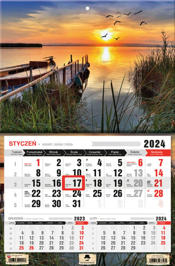 Kalendarz ścienny 2024 miesięczny Pan Kalendarzyk Mazury Pan Kalendarzyk