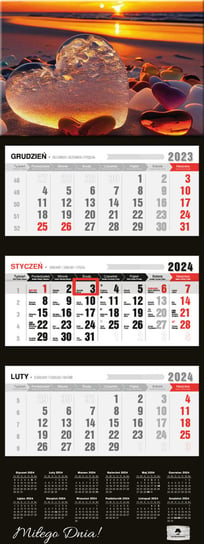 Kalendarz ścienny 2024 miesięczny Pan Kalendarzyk Plaża Pan Kalendarzyk