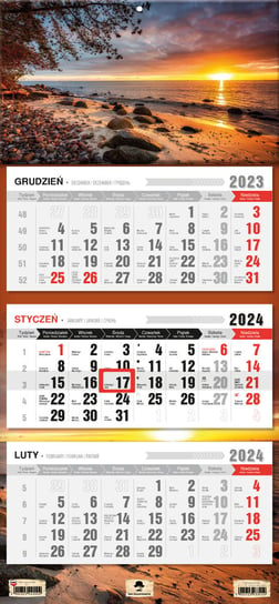 Kalendarz ścienny 2024 miesięczny Pan Kalendarzyk Plaża Orłowo Pan Kalendarzyk