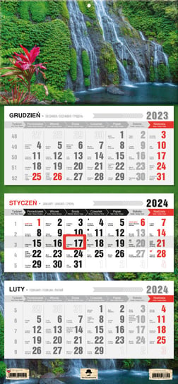 Kalendarz ścienny 2024 miesięczny Pan Kalendarzyk Wodospad Pan Kalendarzyk