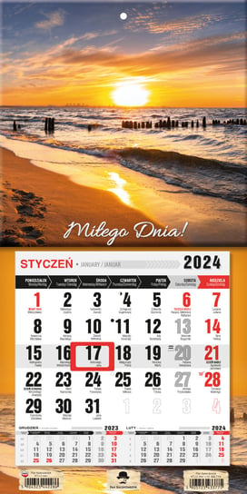 Kalendarz ścienny 2024 miesięczny Pan Kalendarzyk Z Magnesem Mini Bałtyk Pan Kalendarzyk