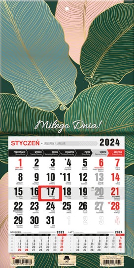 Kalendarz ścienny 2024 miesięczny Pan Kalendarzyk Z Magnesem Mini Glamour Pan Kalendarzyk