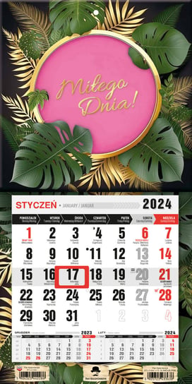 Kalendarz ścienny 2024 miesięczny Pan Kalendarzyk Z Magnesem Mini Glamour Pink Pan Kalendarzyk