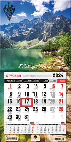 Kalendarz ścienny 2024 miesięczny Pan Kalendarzyk Z Magnesem Mini Morskie Oko Pan Kalendarzyk