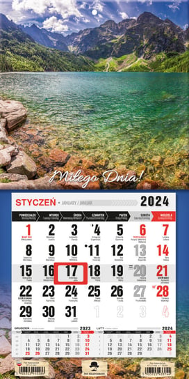 Kalendarz ścienny 2024 miesięczny Pan Kalendarzyk Z Magnesem Mini Tatry Pan Kalendarzyk