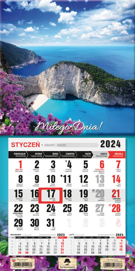 Kalendarz ścienny 2024 miesięczny Pan Kalendarzyk Z Magnesem Mini Zakynthos Pan Kalendarzyk