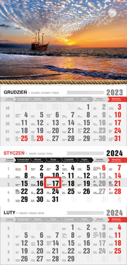 Kalendarz ścienny 2024 miesięczny Pan Kalendarzyk Z Magnesem Morze Pan Kalendarzyk