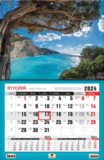Kalendarz ścienny 2024 miesięczny Pan Kalendarzyk Zatoka Pan Kalendarzyk