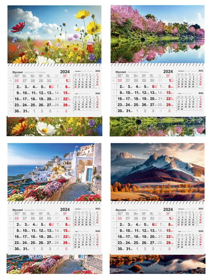 Kalendarz ścienny 2024 miesięczny Panta Plast mix wzorów Panta Plast