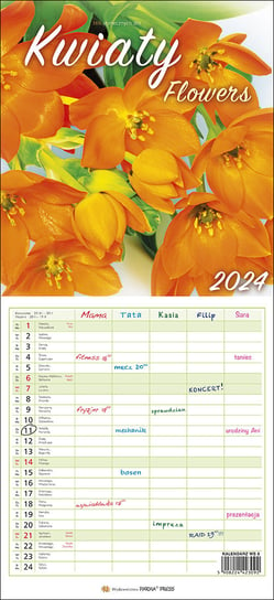 Kalendarz ścienny 2024 miesięczny Parma Press Kwiaty Parma Press