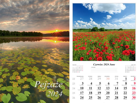 Kalendarz ścienny 2024 miesięczny Radwan Pejzaże Radwan