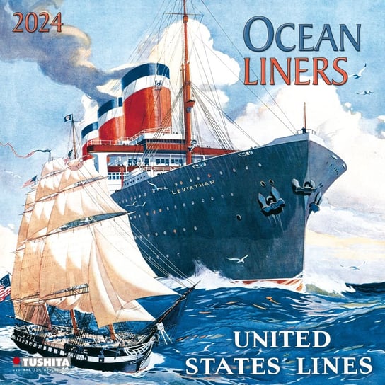 Kalendarz ścienny 2024 miesięczny TUSHITA Verlags Ocean Liners Statki TUSHITA Verlags
