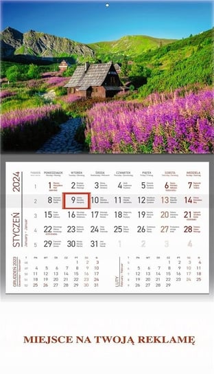 Kalendarz ścienny 2024 miesięczny Wokół nas Hala gąsienicowa Wokół nas