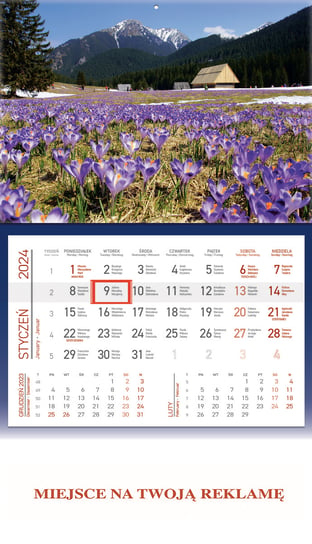 Kalendarz ścienny 2024 miesięczny WOKÓŁ NAS Tatry Wokół nas