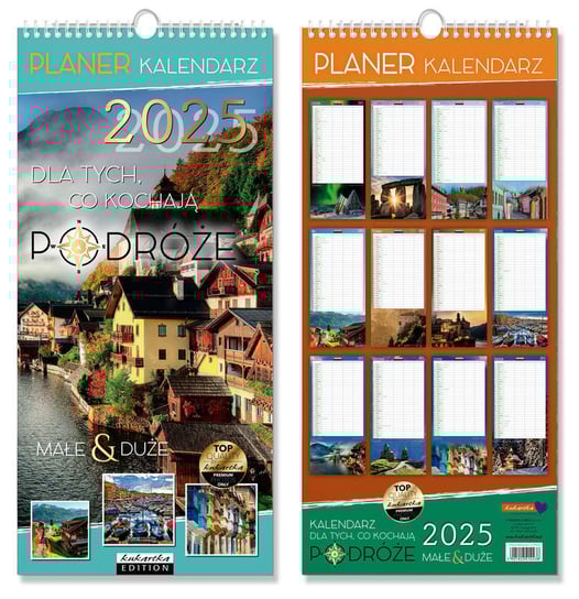 Kalendarz ścienny, 2025, podróże Kukartka