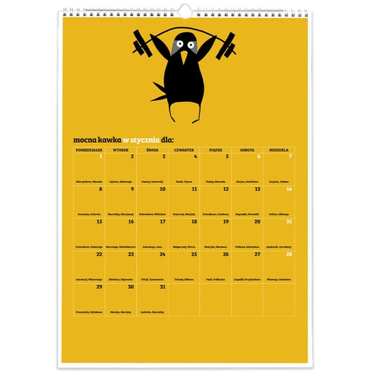 Kalendarz ścienny A3 2024 kalendarz z kawkami Inna marka