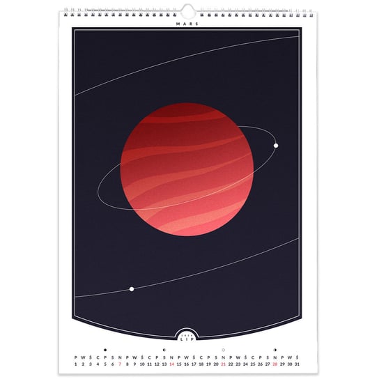 Kalendarz ścienny A3 30x42cm 2024 Kalendarz Kosmos Planety Układ Słoneczny Inna marka
