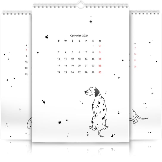 Kalendarz ścienny A3 30x42cm 2024 Kalendarz z dalmatyńczykiem Inna marka