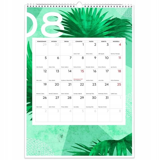 Kalendarz ścienny A3 Plant lover na ścianę planer Inna marka