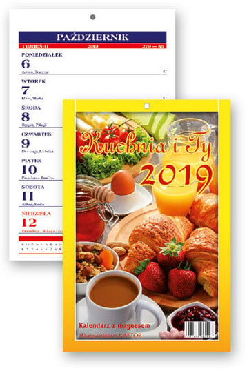 Kalendarz ścienny, zdzierany z magnesem 2019, Kuchnia i Ty Kastor