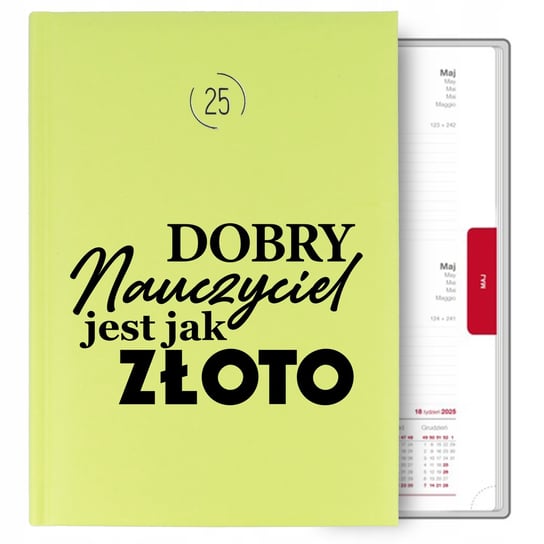 KALENDARZ SELEDYNOWY A5 2025 DZIENNY PREZENT NA DZIEŃ NAUCZYCIELA MIX WZORY Inna marka