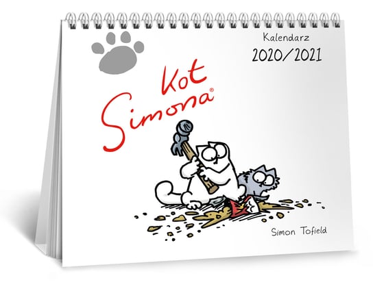 Kalendarz szkolny, biurkowy, Kot Simona 2020/2021 Eurograf
