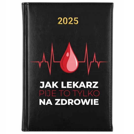 KALENDARZ TERMINARZ CZARNY NOTES A5 2025 PERSONALIZOWANY DLA LEKARZA WZÓR Inna marka