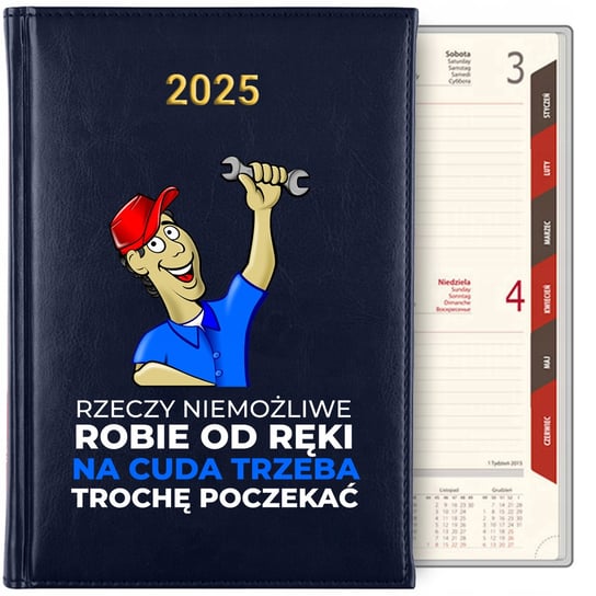 KALENDARZ TERMINARZ GRANAT NOTES A5 2025 ŚMIESZNY PREZENT MECHNIKA WZORY Inna marka