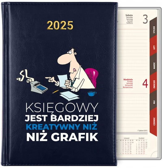 KALENDARZ TERMINARZ GRANAT NOTES Dzienny A5 2025 KREATYWNY KSIĘGOWY WZORY Inna marka