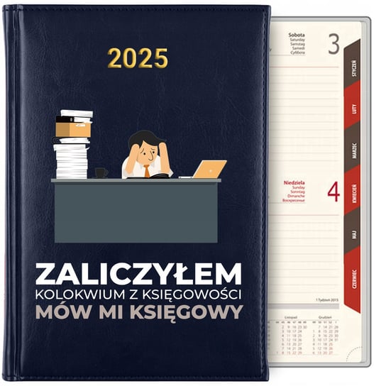 KALENDARZ TERMINARZ GRANAT NOTES Dzienny A5 2025 MÓW MI KSIĘGOWY IMIĘ WZ Inna marka