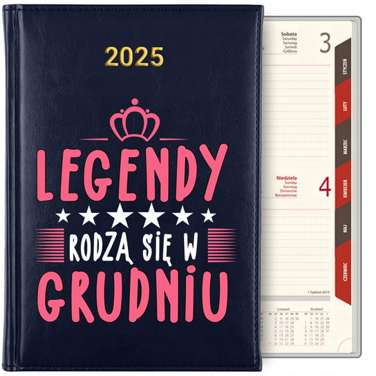 KALENDARZ TERMINARZ PLANER DZIENNY A5 2025 LEGENDY RODZĄ SIĘ W GRUDNIU WZ Inna marka