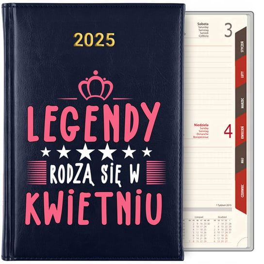 KALENDARZ TERMINARZ PLANER DZIENNY A5 2025 LEGENDY RODZĄ SIĘ W KWIETNIU WZ Inna marka