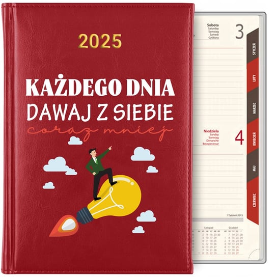 KALENDARZ TERMINARZ PLANER DZIENNY A5 2025 MOTYWACJA REGRES mix WZORÓW Inna marka